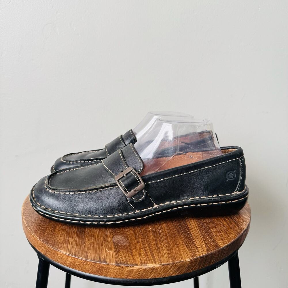 Born Black Leather Loafers Women’s Size 9.5